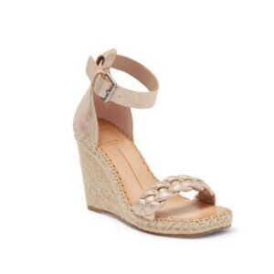 Dolce Vita Nilton Rose Gold Braided Espadrille Wedge Sandals